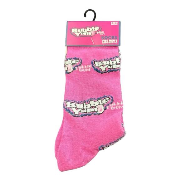 Source Unknown Other - Bubble Yum Bubble Gum Hershey Novelty Crew Socks 1 Pair Pink Shoe Men’s 6-12 NEW